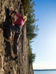 Rock climbing in Lion's Head, Ontario, Canada